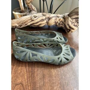 Crocs Adrina Jelly Black Ballet Flats Shoes Women Sz 7 Slip On Walking